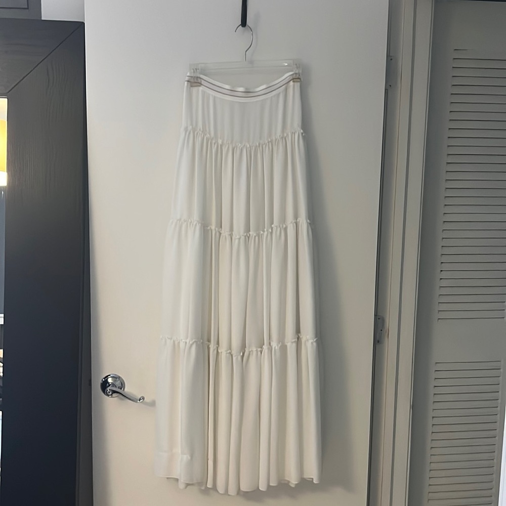 Alice + Olivia Long White Skirt